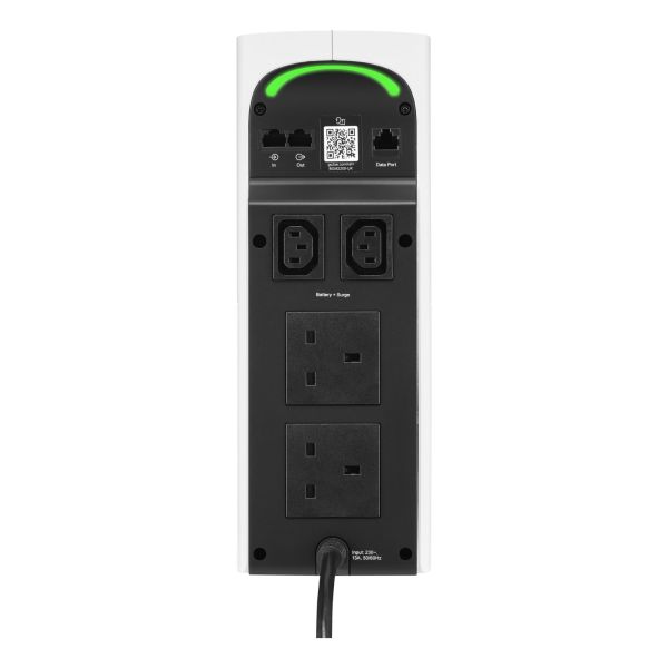 APC Back-UPS Pro for Gaming, 2200VA/1320W, Tower, 230V, 2x UK and 2x IEC C13 outlets, RGB Lights, Pure Sine Wave, Arctic (White)