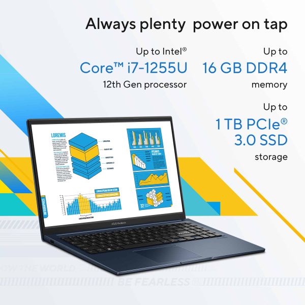 ASUS Vivobook 15 X1504ZA-NJ1065W Intel® Core™ i7 i7-1255U Laptop 39,6 cm (15.6") Full HD 16 GB DDR4-SDRAM 512 GB SSD Wi-Fi 6E (802.11ax) Windows 11 Home Belgisch Blauw (90NB1021-M01K30)
