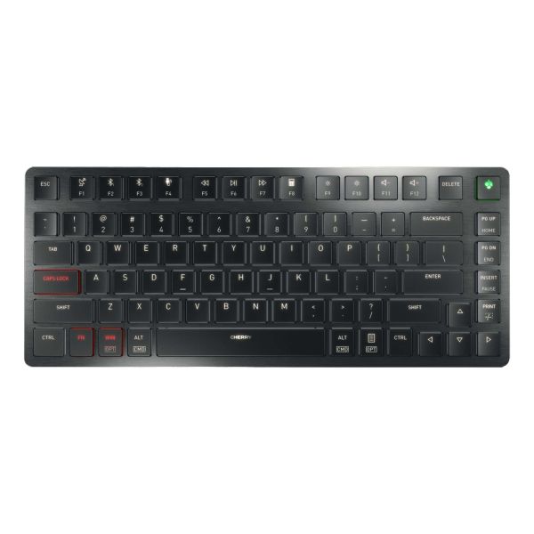 CHERRY KW X ULP 2.0 MINI toetsenbord Thuis/Werk USB + RF Wireless + Bluetooth QWERTY Amerikaans Engels Zwart (G8U-27050LTBUS-2)