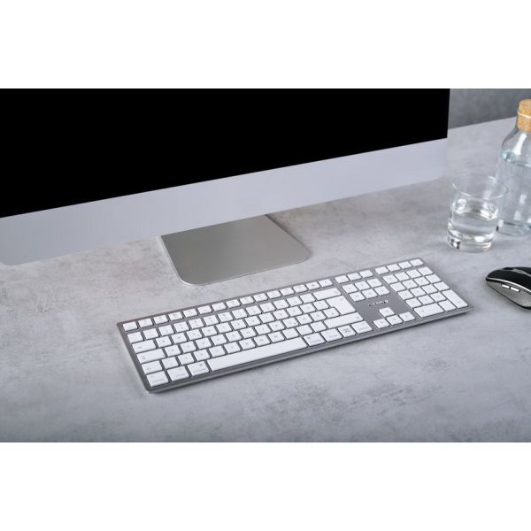 CHERRY KW 9100 SLIM FOR MAC toetsenbord Universeel USB + Bluetooth QWERTY Engels Zilver (JK-9110GB-1)