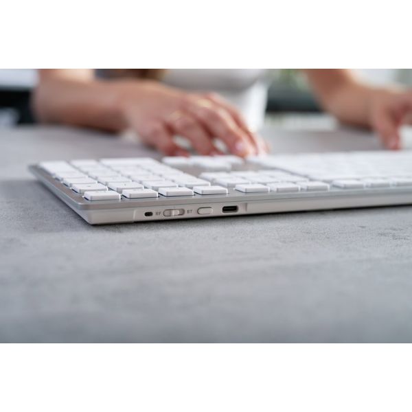 CHERRY KW 9100 SLIM FOR MAC toetsenbord Universeel USB + Bluetooth QWERTY Engels Zilver (JK-9110GB-1)