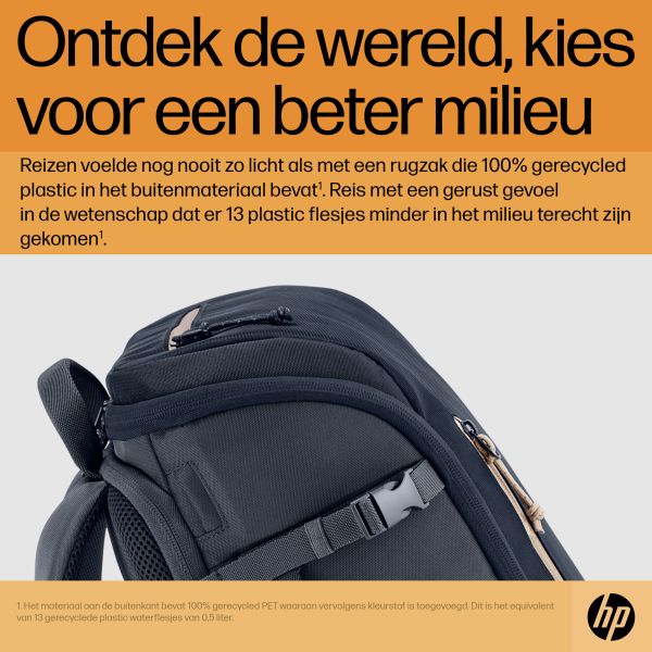 HP Travel 15,6 blauwe laptopbackpack, 25 liter (6B8U5AA#ABB)