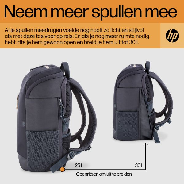 HP Travel 15,6 blauwe laptopbackpack, 25 liter (6B8U5AA#ABB)