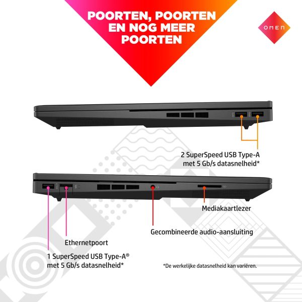 HP OMEN 16-k0391nd Intel® Core™ i7 i7-12700H Laptop 40,9 cm (16.1") Quad HD 16 GB DDR5-SDRAM 1 TB SSD NVIDIA GeForce RTX 3070 Ti Wi-Fi 6E (802.11ax) Windows 11 Home Zwart (6L9B5EA#ABH)