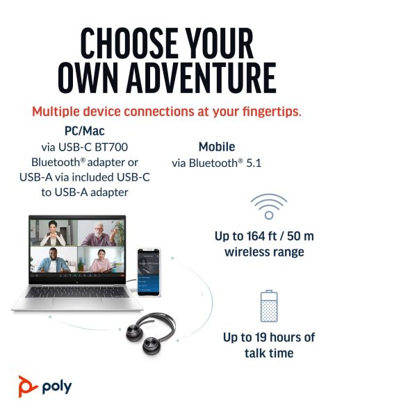 HP Poly VFocus2 USB-C Headset (76U47AA)
