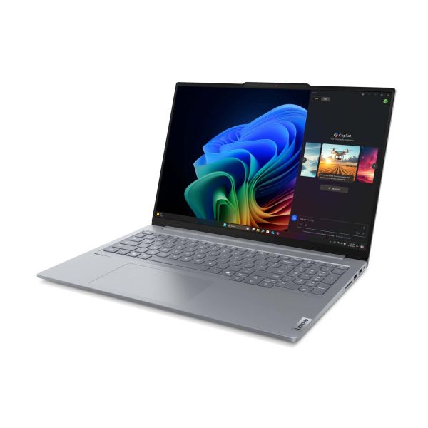 Lenovo ThinkBook 16 G7 QOY Copilot+ PC Qualcomm Snapdragon X1P-42-100 Laptop 40,6 cm (16") WUXGA 16 GB LPDDR5x-SDRAM 512 GB SSD Wi-Fi 7 (802.11be) Windows 11 Pro Engels Grijs (21NH000BMH)