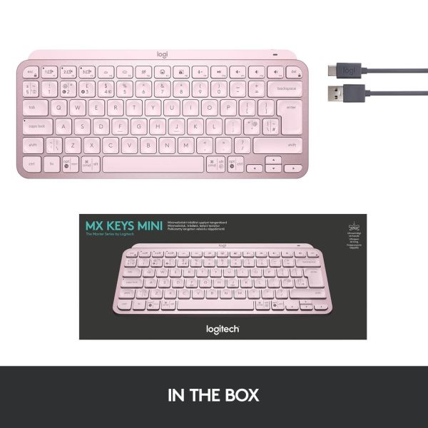 Logitech MX Keys Mini Wireless Illuminated Keyboard Rose (920-010487)