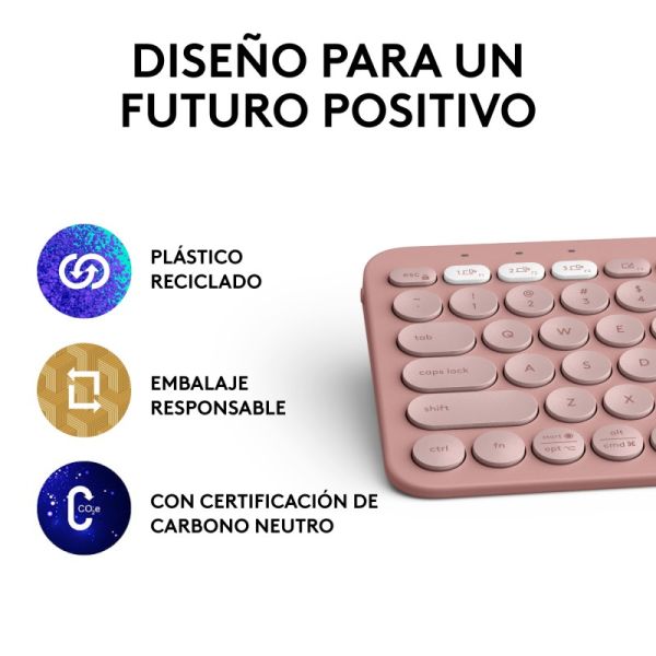 Logitech Pebble Keys 2 K380s TONAL ROSE ESP BT N/ (920-011829)