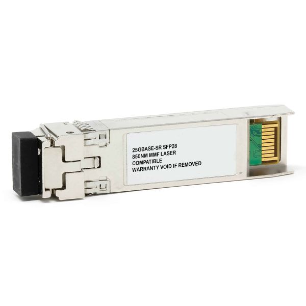 Origin Storage 25GE/10GE Dual Rate SFP28 Transceiver Short Range Fortinet Compatible netwerk transceiver module Vezel-optiek 25000 Mbit/s 850 nm (FN-TRAN-SFP28-SR-OS)