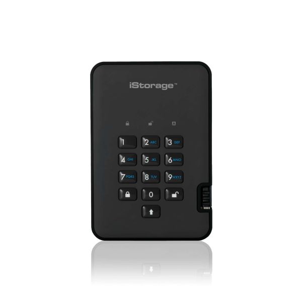 iStorage diskAshur 2 externe harde schijf 1 TB 5400 RPM USB Type-A 3.2 Gen 1 (3.1 Gen 1) Zwart (IS-DA2-256-1000-B)
