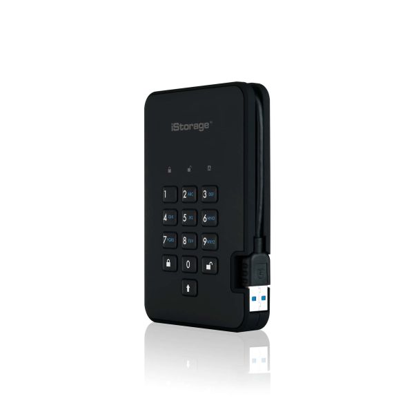 iStorage diskAshur 2 externe harde schijf 2 TB 5400 RPM USB Type-A 3.2 Gen 1 (3.1 Gen 1) Zwart (IS-DA2-256-2000-B)
