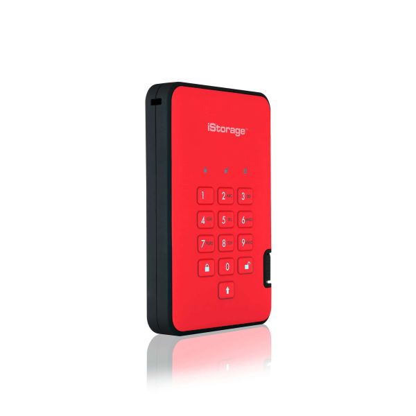 iStorage diskAshur 2 externe harde schijf 2 TB 5400 RPM USB Type-A 3.2 Gen 1 (3.1 Gen 1) Rood (IS-DA2-256-2000-R)