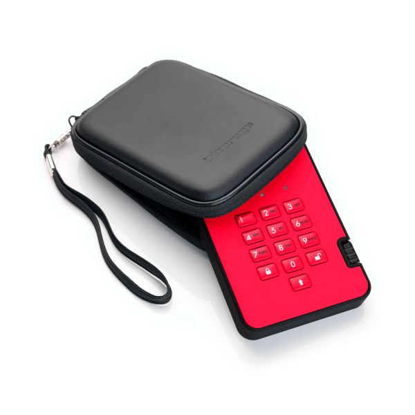 iStorage diskAshur 2 externe harde schijf 3 TB 5400 RPM USB Type-A 3.2 Gen 1 (3.1 Gen 1) Rood (IS-DA2-256-3000-R)