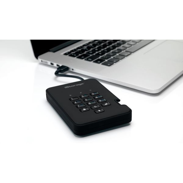 iStorage diskAshur 2 externe harde schijf 4 TB 5400 RPM USB Type-A 3.2 Gen 1 (3.1 Gen 1) Zwart (IS-DA2-256-4000-B)
