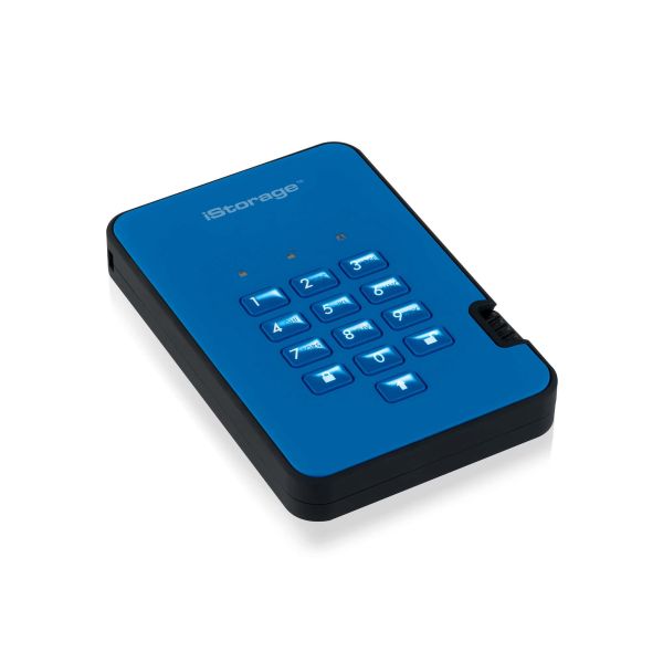 iStorage diskAshur 2 externe harde schijf 5 TB 5400 RPM USB Type-A 3.2 Gen 1 (3.1 Gen 1) Blauw (IS-DA2-256-5000-BE)