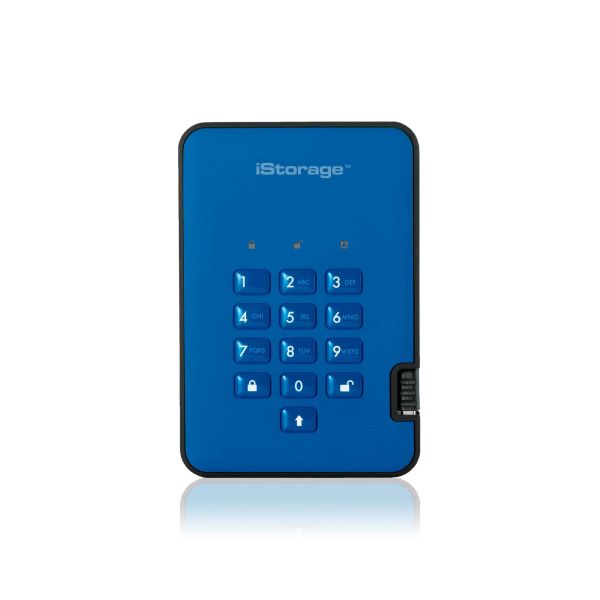 iStorage diskAshur 2 externe harde schijf 5 TB 5400 RPM USB Type-A 3.2 Gen 1 (3.1 Gen 1) Blauw (IS-DA2-256-5000-BE)