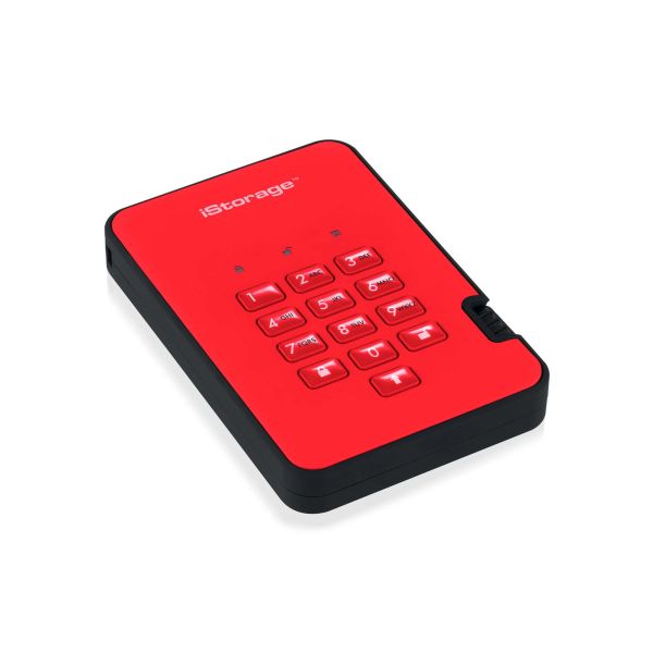 iStorage diskAshur 2 externe harde schijf 5 TB 5400 RPM USB Type-A 3.2 Gen 1 (3.1 Gen 1) Rood (IS-DA2-256-5000-R)