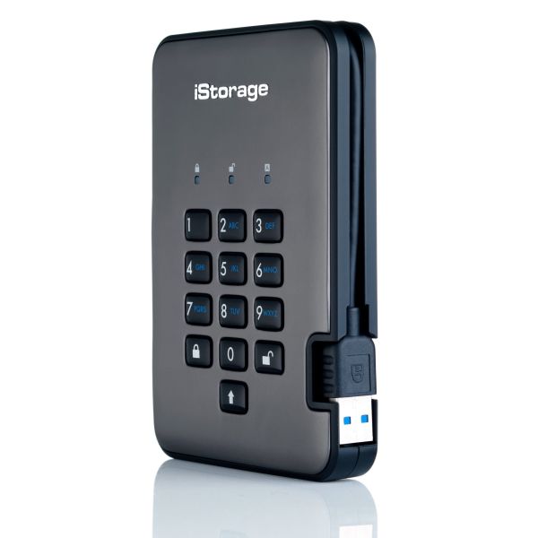 iStorage diskAshur PRO2 externe harde schijf 1 TB 5400 RPM 2.5" USB Type-A 3.2 Gen 1 (3.1 Gen 1) Zwart (IS-DAP2-256-1000-C-G)