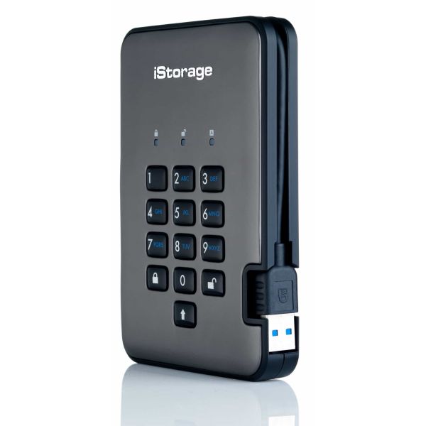 iStorage diskAshur PRO2 externe harde schijf 3 TB 5400 RPM 2.5" USB Type-A 3.2 Gen 1 (3.1 Gen 1) Zwart (IS-DAP2-256-3000-C-G)