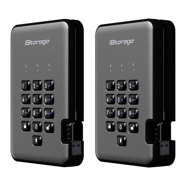 iStorage diskAshur PRO2 externe harde schijf 500 GB 5400 RPM 2.5" USB Type-A 3.2 Gen 1 (3.1 Gen 1) Zwart (IS-DAP2-256-500-C-G)