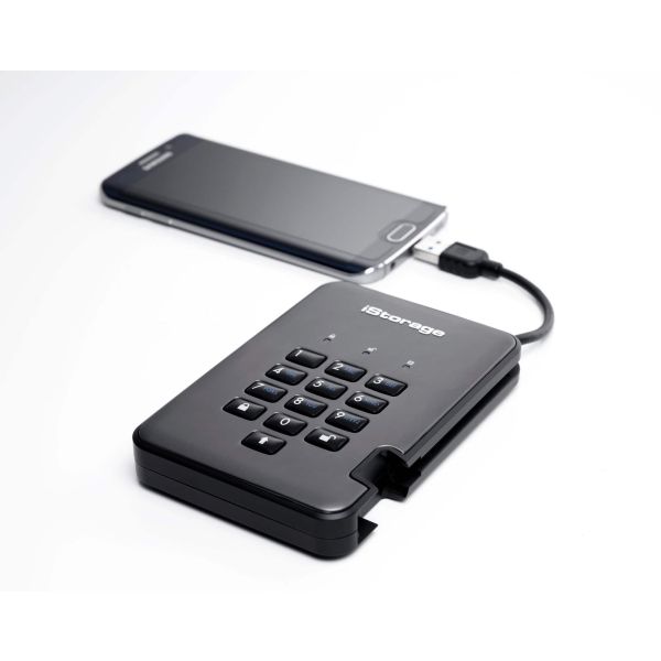 iStorage diskAshur PRO2 externe harde schijf 5 TB 5400 RPM 2.5" USB Type-A 3.2 Gen 1 (3.1 Gen 1) Zwart (IS-DAP2-256-5000-C-G)