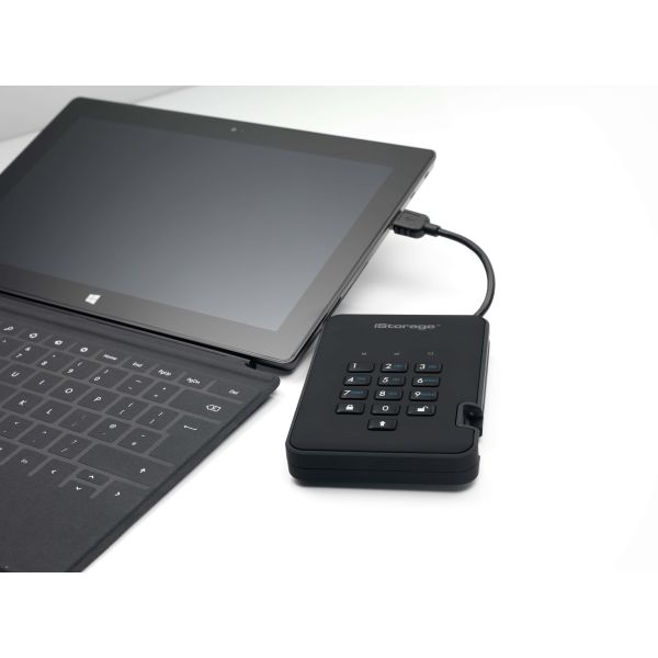 iStorage diskAshur 2 1 TB USB Type-A 3.2 Gen 1 (3.1 Gen 1) Zwart (ISDA2256SSD1000B)