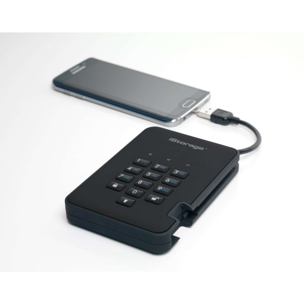 iStorage diskAshur 2 1 TB USB Type-A 3.2 Gen 1 (3.1 Gen 1) Zwart (ISDA2256SSD1000B)