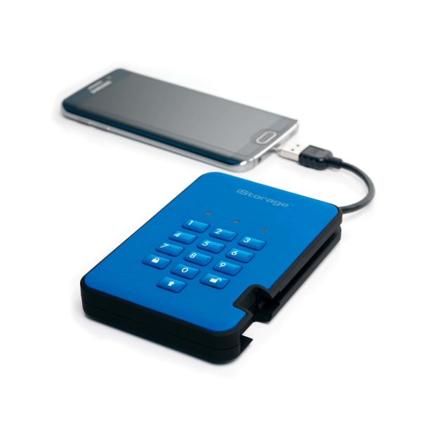 iStorage diskAshur 2 1 TB USB Type-A 3.2 Gen 1 (3.1 Gen 1) Blauw (ISDA2256SSD1000BE)