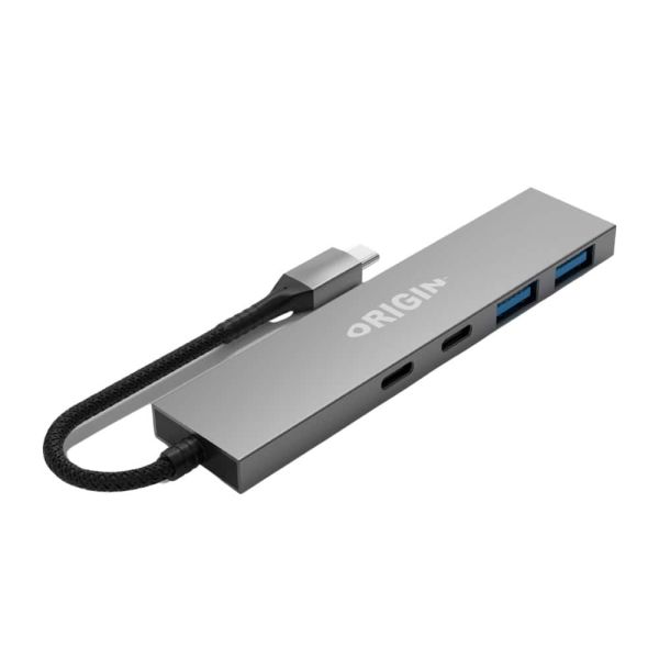 Origin Storage Origin 4 Ports - 2 USB3.2 & 2 Type C Gen1 Hub Bedraad USB 3.2 Gen 1 (3.1 Gen 1) Type-A + Type-C Grijs (OS-HUB-USB3/C)