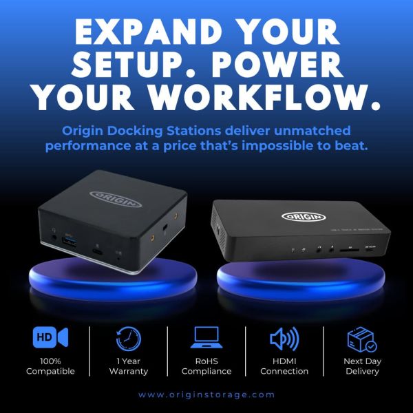 Origin Storage OSDOCK-T4K15 laptop dock & poortreplicator Docking USB 3.2 Gen 2 (3.1 Gen 2) Type-C Zwart (OSDOCK-T4K15)