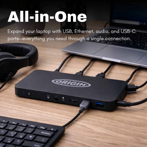 Origin Storage OSDOCK-USBC laptop dock & poortreplicator Docking USB 3.2 Gen 2 (3.1 Gen 2) Type-C Zwart (OSDOCK-USBC)