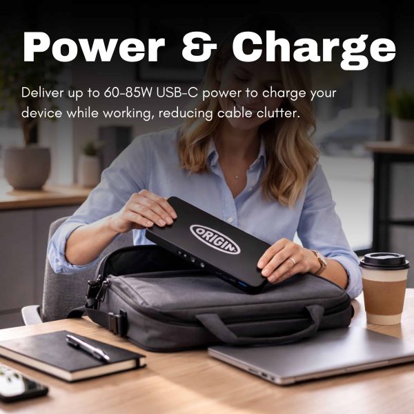Origin Storage OSDOCK-USBC laptop dock & poortreplicator Docking USB 3.2 Gen 2 (3.1 Gen 2) Type-C Zwart (OSDOCK-USBC)