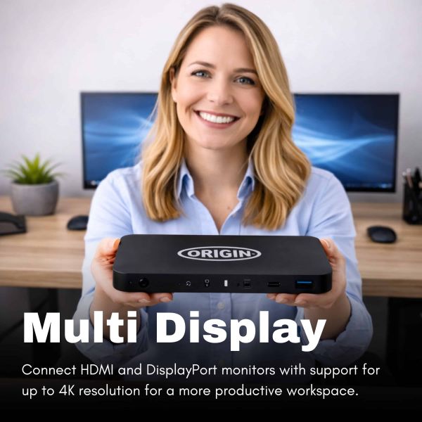 Origin Storage OSDOCK-USBC laptop dock & poortreplicator Docking USB 3.2 Gen 2 (3.1 Gen 2) Type-C Zwart (OSDOCK-USBC)