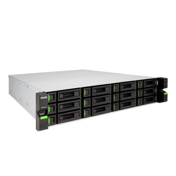 Origin Storage XN5012RE/144TB data-opslag-server NAS Rack (2U) Intel® Celeron® G3930 8 GB DDR4 HDD QNAP Storage Manager Zwart, Metallic (XN5012RE/144TB)
