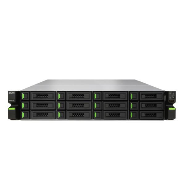 Origin Storage XN5012RE/144TB data-opslag-server NAS Rack (2U) Intel® Celeron® G3930 8 GB DDR4 HDD QNAP Storage Manager Zwart, Metallic (XN5012RE/144TB)
