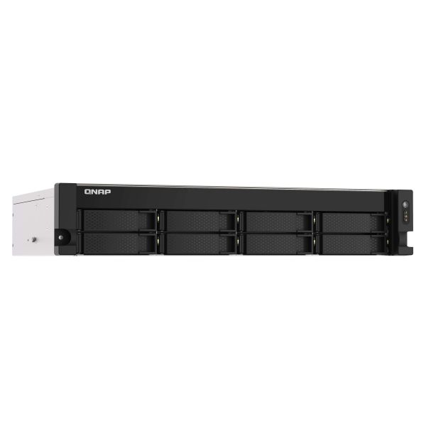 QNAP TS-873AU-RP NAS Rack (2U) Ryzen Embedded V1500B 4 GB DDR4 0 TB QNAP Turbo System Zwart, Grijs (TS-873AU-RP-4G)