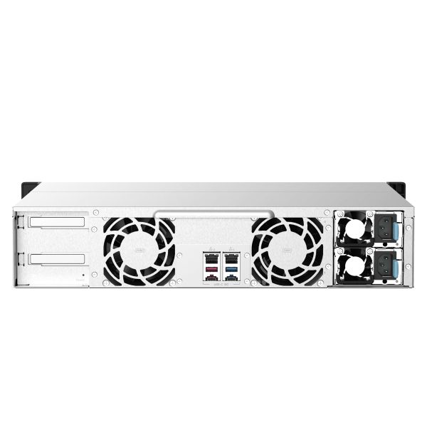 QNAP TS-873AU-RP NAS Rack (2U) Ryzen Embedded V1500B 4 GB DDR4 0 TB QNAP Turbo System Zwart, Grijs (TS-873AU-RP-4G)