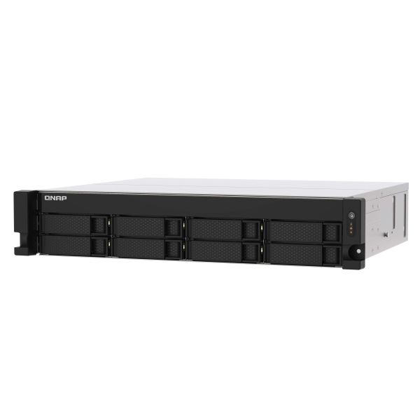 QNAP TS-873AU-RP NAS Rack (2U) Ryzen Embedded V1500B 4 GB DDR4 0 TB QNAP Turbo System Zwart, Grijs (TS-873AU-RP-4G)