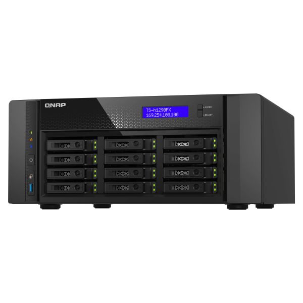 QNAP TS-h1290FX NAS Tower EPYC 7302P 256 GB DDR4 0 TB QuTS hero Zwart (TSH1290FX7302P256G)