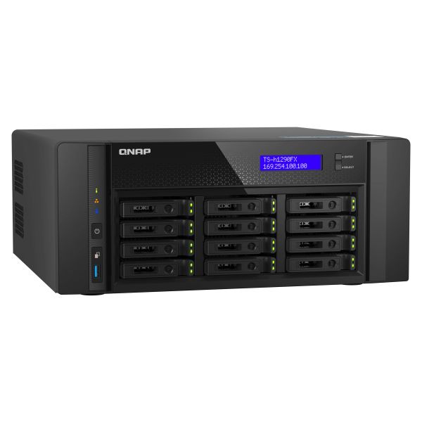 QNAP TS-h1290FX NAS Tower EPYC 7302P 256 GB DDR4 0 TB QuTS hero Zwart (TSH1290FX7302P256G)