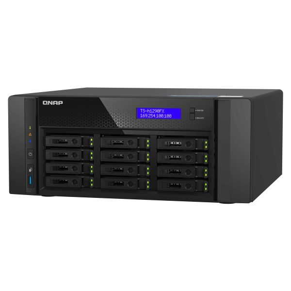 QNAP TS-h1290FX NAS Tower EPYC 7302P 256 GB DDR4 0 TB QuTS hero Zwart (TSH1290FX7302P256G) QNAP TS-h1290FX NAS Tower EPYC 7302P 256 GB DDR4 0 TB QuTS hero Zwart