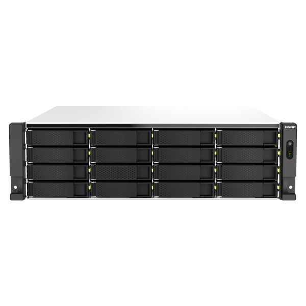 QNAP TS-h2287XU-RP NAS Rack (3U) Intel Xeon E E-2336 32 GB DDR4 0 TB QuTS hero Zwart, Wit (TSH2287XURPE233632G)