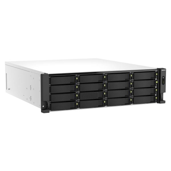 QNAP TS-H2287XU-RP NAS Rack (3U) Intel Xeon E E-2378 64 GB DDR4 0 TB QuTS hero Zwart, Wit (TSH2287XURPE237864G)