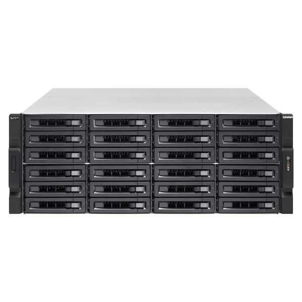 QNAP TS-h2483XU-RP NAS Rack (4U) Intel Xeon E E-2236 128 GB DDR4 0 TB QuTS hero Zwart (TSH2483XURPE2236128G)
