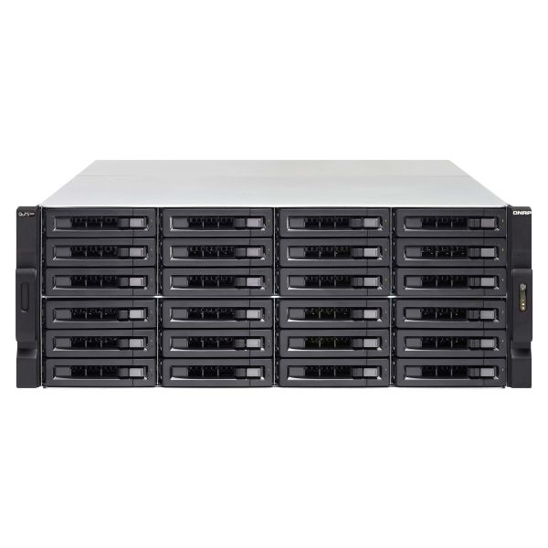 QNAP TS-h2483XU-RP NAS Rack (4U) Intel Xeon E E-2236 128 GB DDR4 0 TB QuTS hero Zwart (TSH2483XURPE2236128G)