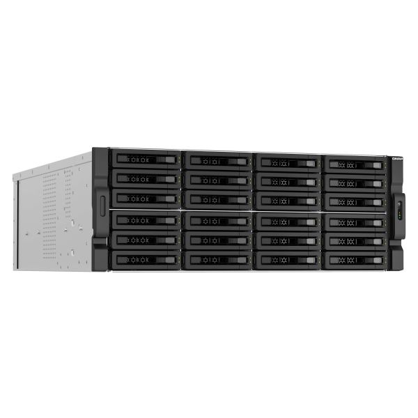 QNAP TS-H3087XU-RP NAS Rack (4U) Intel Xeon E E-2378 64 GB DDR4 0 TB QuTS hero Zwart, Wit
