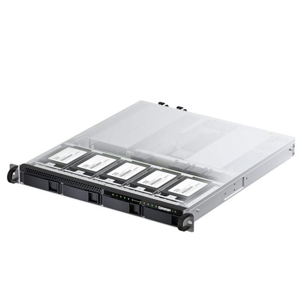 QNAP TS-h987XU-RP NAS Rack (1U) Intel Xeon E E-2334 16 GB DDR4 QuTS hero Zwart, Zilver (TSH987XURPE233416G)