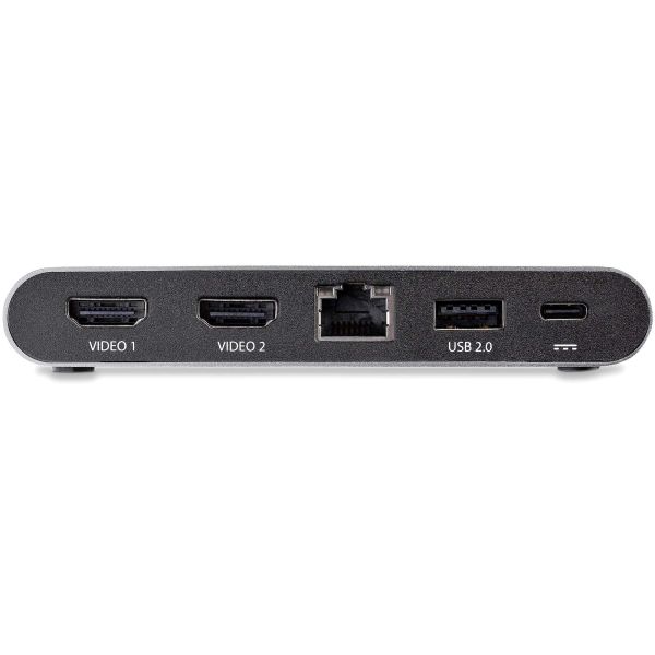 StarTech.com USB-C Dock - 4K Dual Monitor HDMI Display - Mini Laptop Docking Station - 100W Power Delivery Passthrough - GbE, 2-Port USB-A Hub - USB Type-C Multiport Adapter - 1m kabel (DK30C2HAGPD)