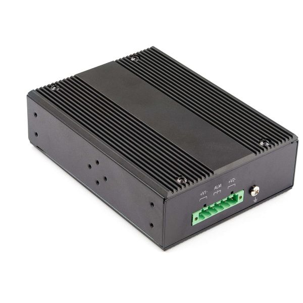 StarTech.com Industrial 6 Port Gigabit Ethernet Switch 4 PoE RJ45 +2 SFP Slots 30W PoE+ 12-48VDC 10/100/1000 Rugged Power Over Ethernet LAN Switch -40C to 75C DIN Monteerbaar (IES1G52UP12V)