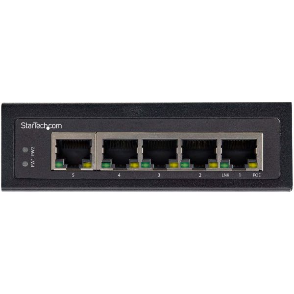 StarTech.com Industrial 5 Port Gigabit PoE Switch - 30W - Power Over Ethernet Switch - Robuuste GbE PoE+ Unmanaged Switch - Rugged High Power Gigabit Network Switch IP-30/-40 C to 75 C (IESC1G50UP)